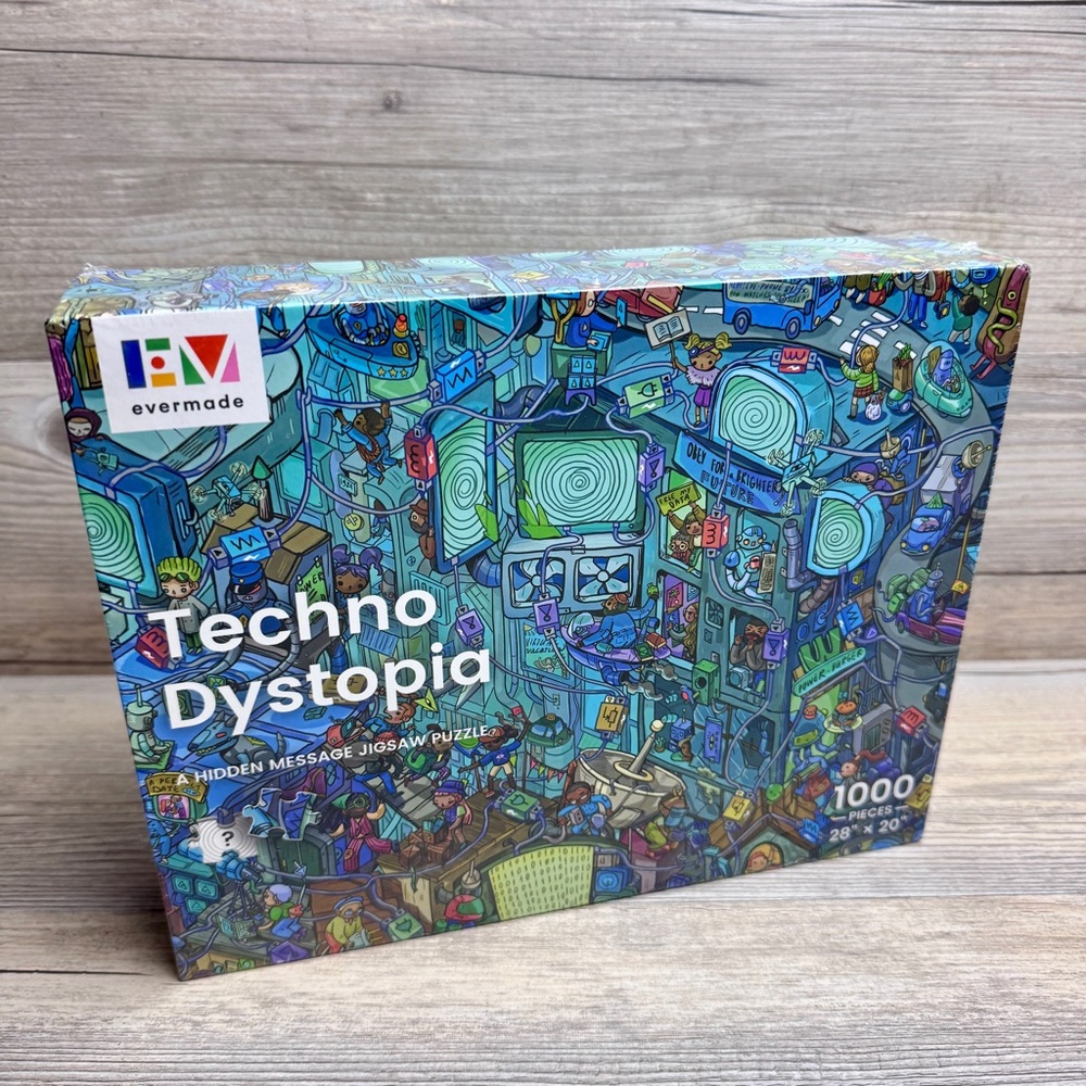 Techno Dystopia Hidden Message Mystery Puzzle 1000 Pc Brand New Sealed Box